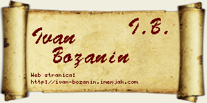 Ivan Božanin vizit kartica